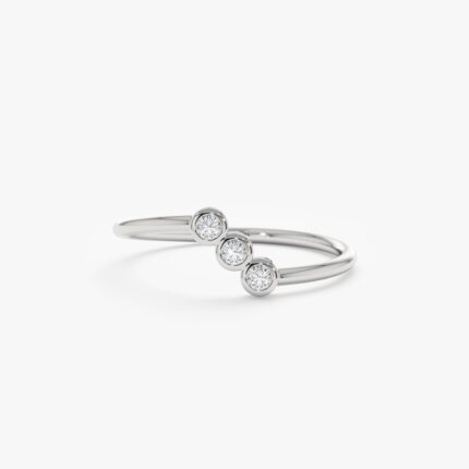 14K Solid Gold Ascending Natural Diamond Ring