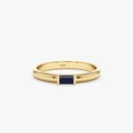 Baguette Sapphire Dome Ring