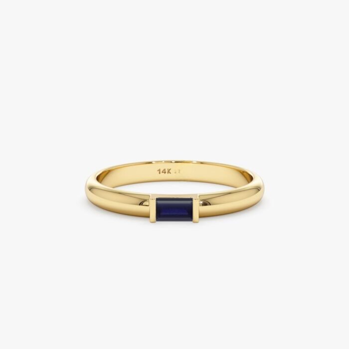 Baguette Sapphire Dome Ring