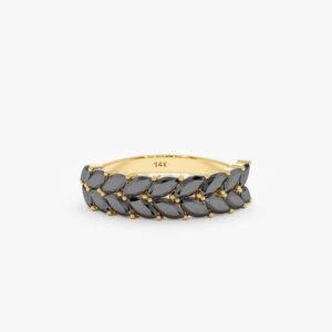 Black Diamond Half Eternity Ring