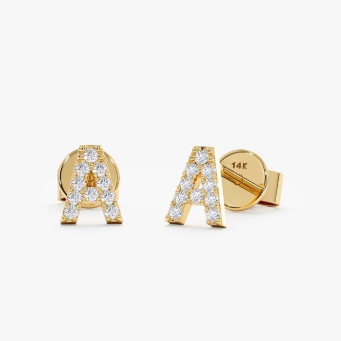 Capital Letter Diamond Studs