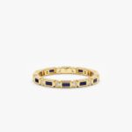 Diamond and Baguette Sapphire Eternity Ring