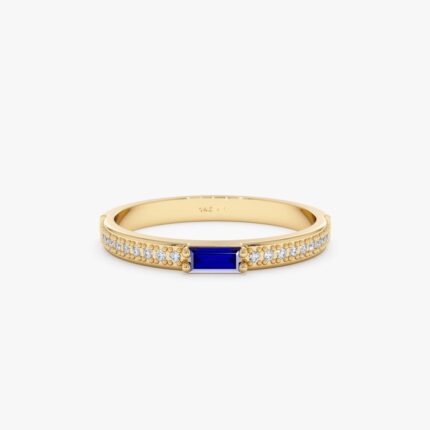 Diamond and Baguette Sapphire Ring