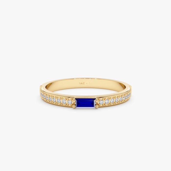 Diamond and Baguette Sapphire Ring