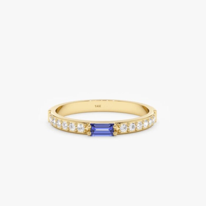 Diamond and Baguette Tanzanite Ring