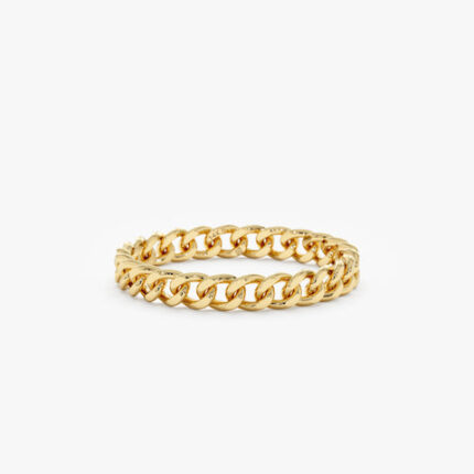 14k Gold Cuban Chain Ring