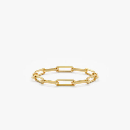 14k Gold Paperclip Chain Ring