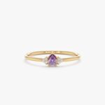 Amethyst Diamond Engagement Ring