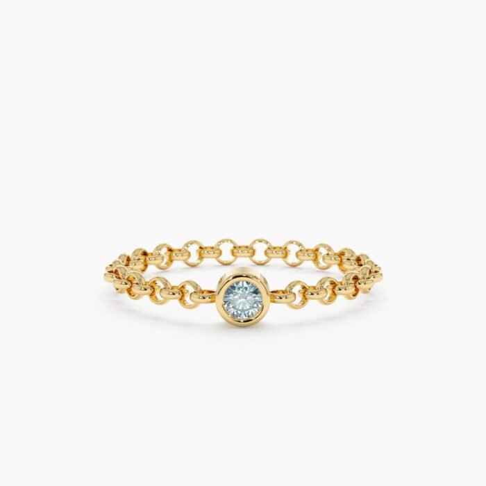 Aquamarine Chain Ring
