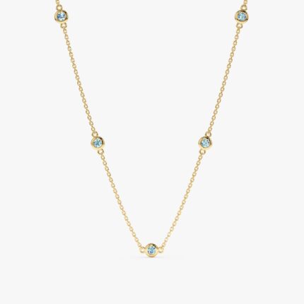 Aquamarine Station Necklace