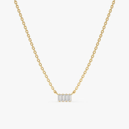 Baguette Diamond Bar Necklace