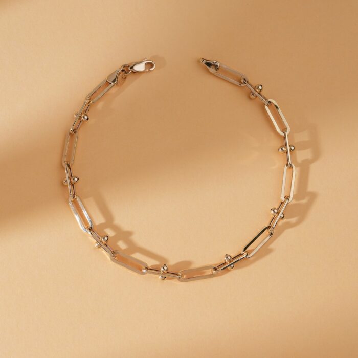 Barbell Paperclip Chain Bracelet