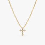 Bezel Diamond Mini Cross Necklace