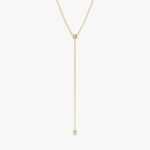 Bezel Set Double Diamond Lariat Y Necklace