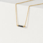 Black Diamond Beaded Bar Necklace