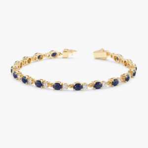 Blue Sapphire Diamond Garland Bracelet