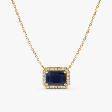 Blue Sapphire Diamond Necklace