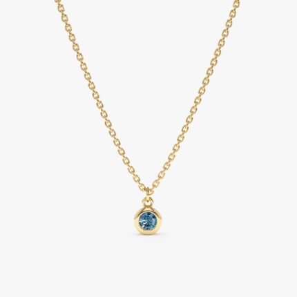 Blue Topaz Charm Necklace