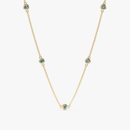 Blue Topaz Station Necklace