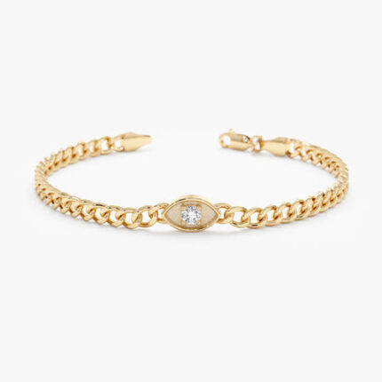 Bold Diamond Eye Cuban Chain Bracelet