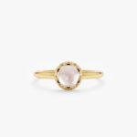 Cabochon Rose Quartz Engagement Ring