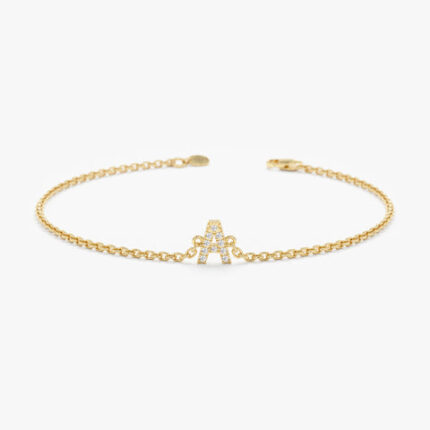 Capital Initial Diamond Bracelet