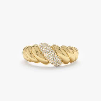 Chunky Diamond Croissant Ring