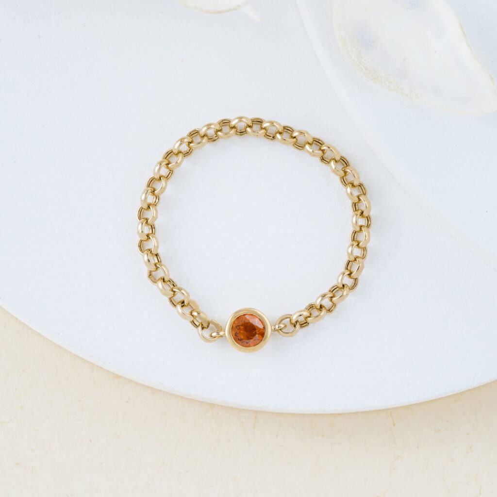 Citrine Chain Ring