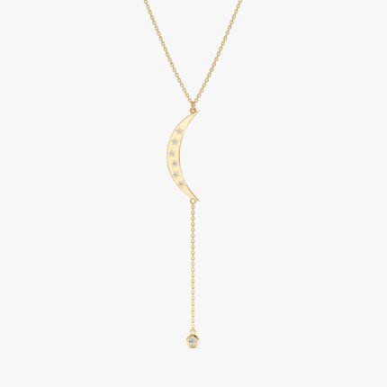 Crescent Diamond Lariat Necklace