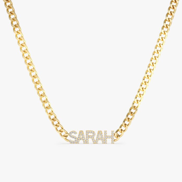 Cuban Chain Diamond Name Necklace