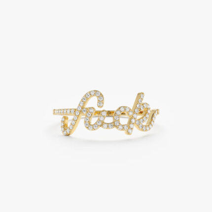 Cursive Diamond Fuck Ring