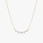 Curved Diamond Bar Necklace