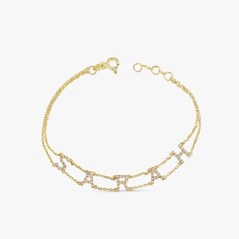 Custom Name Double Chain Bracelet