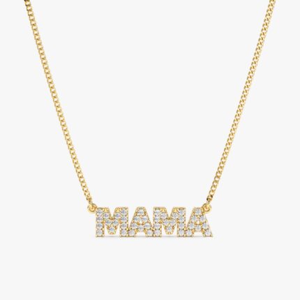 Dainty Block Letter Diamond Name Necklace