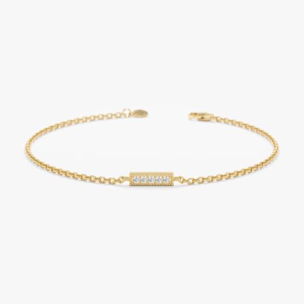 Dainty Diamond Bar Bracelet