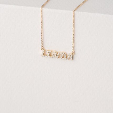 Dainty Diamond Name Necklace