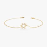 Dainty Diamond Star of David Bracelet