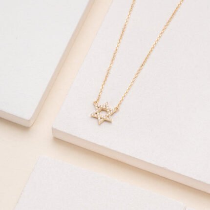 Dainty Diamond Star of David Necklace