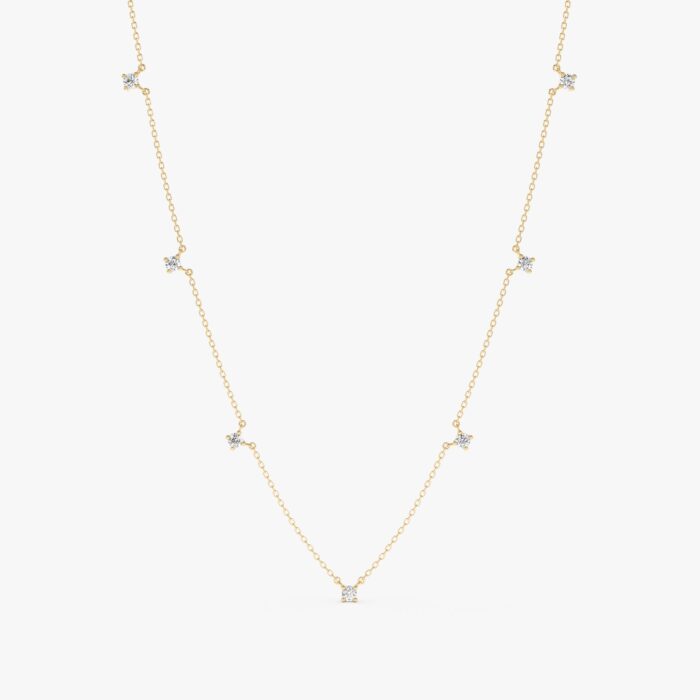 Dainty Diamond Station Necklace