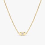 Dainty Solitaire Diamond Eye Necklace