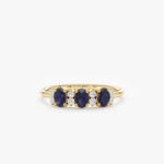 Diamond and Oval Sapphire Ring