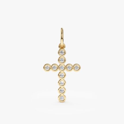 Diamond Bezel Cross Charm