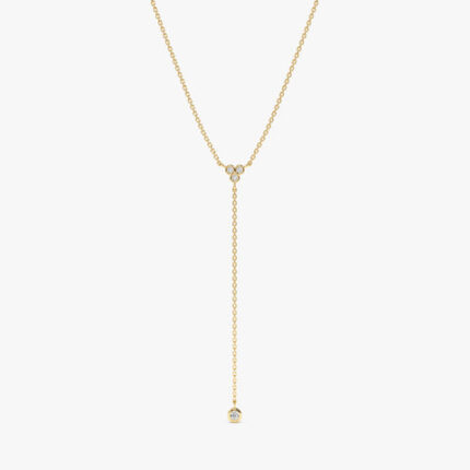 Diamond Cluster Lariat Necklace