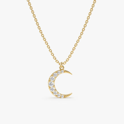 Diamond Crescent Moon Necklace