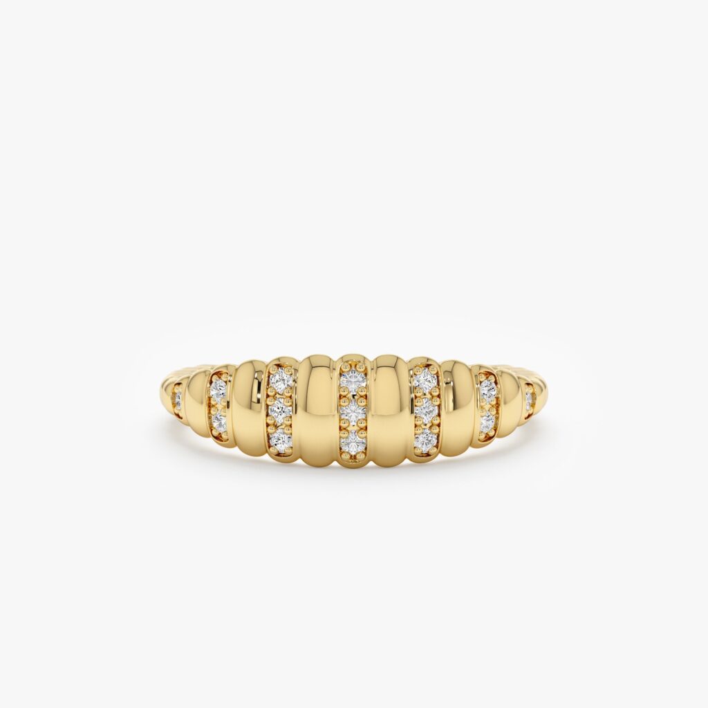 Diamond Croissant Bubble Ring