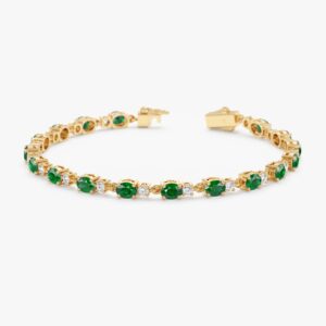 Diamond Emerald Garland Eternity Bracelet