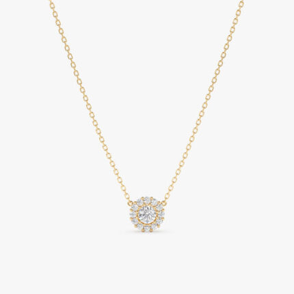 Diamond Halo Pendant Necklace