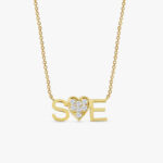 Diamond Heart Initials Necklace