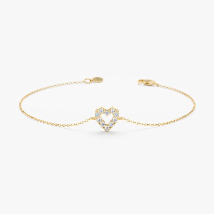 Diamond Heart Outline Bracelet