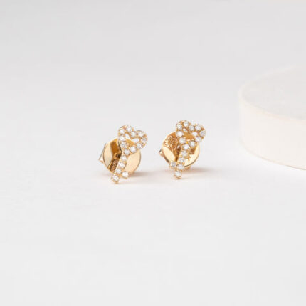 Diamond Key Stud Earrings